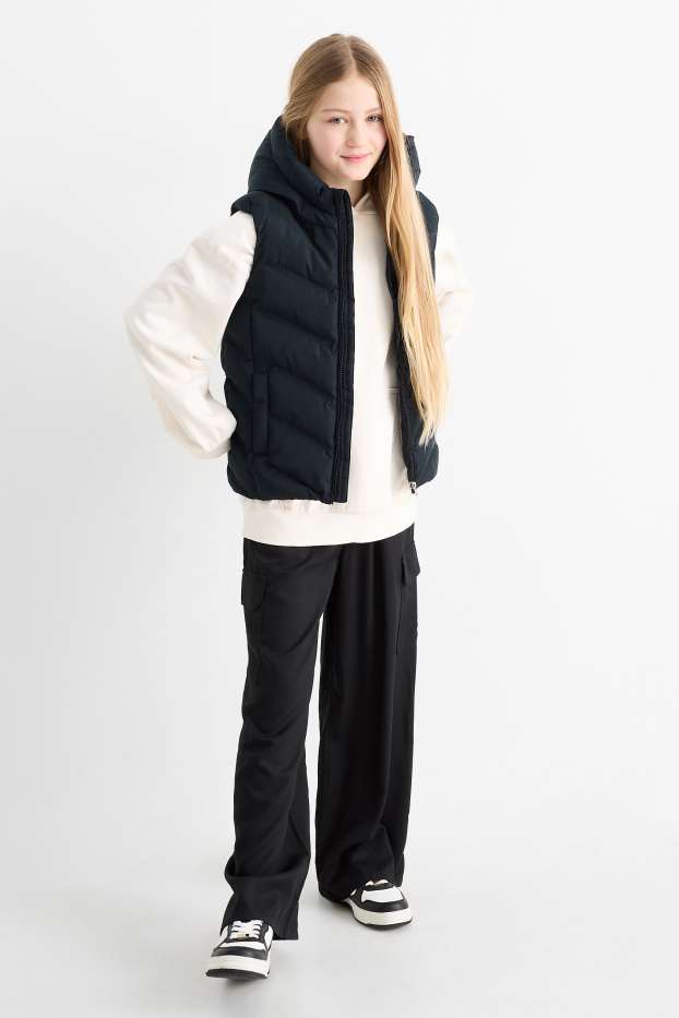 Bambine - Pantaloni cargo - nero