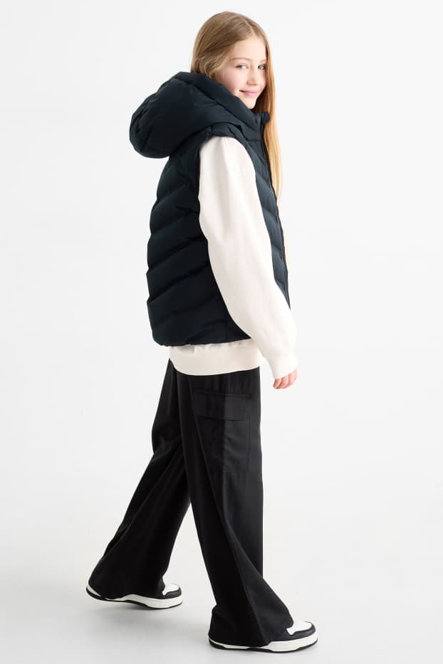 Bambine - Pantaloni cargo - nero