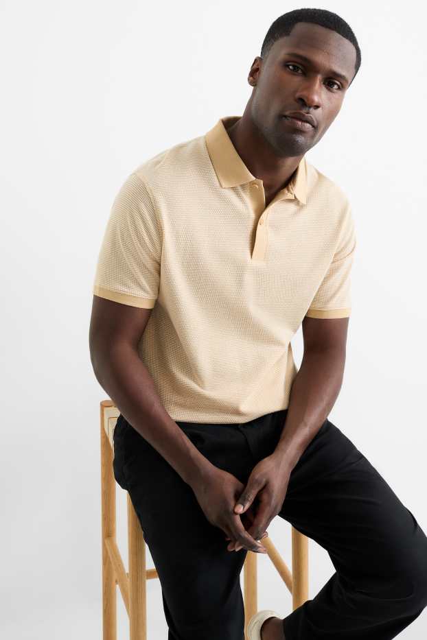Herren - Poloshirt - Regular Fit - strukturiert - hellorange