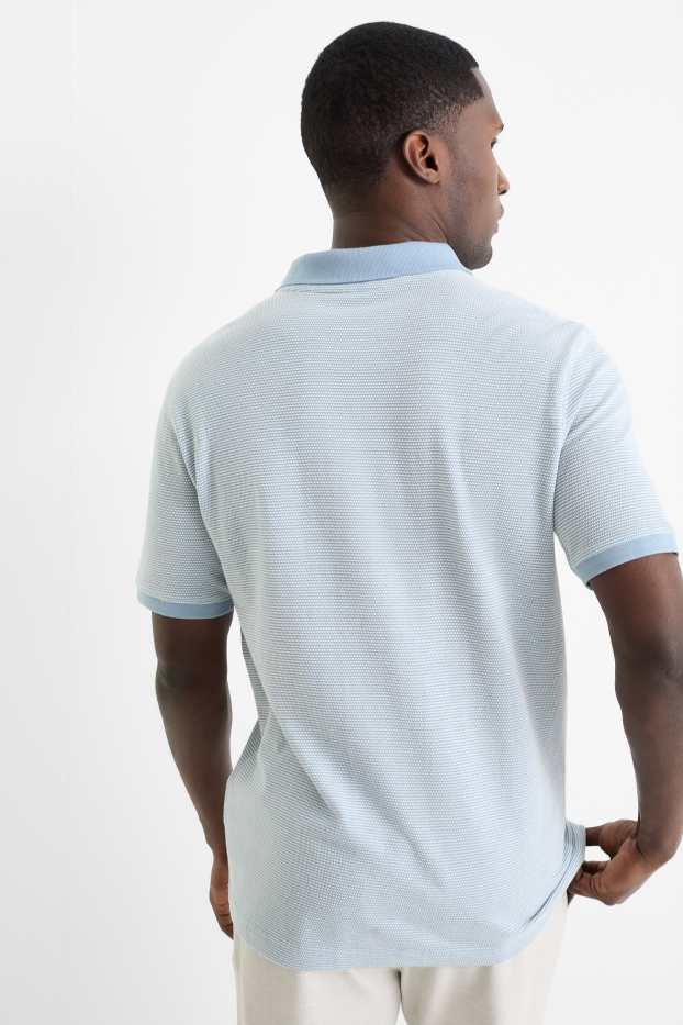 Herren - Poloshirt - Regular Fit - strukturiert - blau