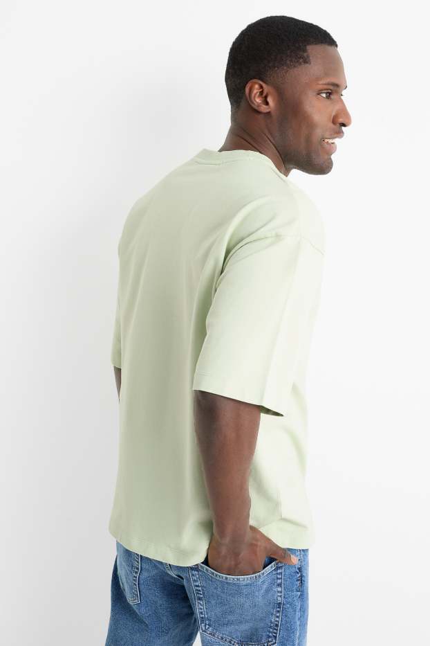 Heren - Sweatshirt - relaxed fit - korte mouwen - mintgroen