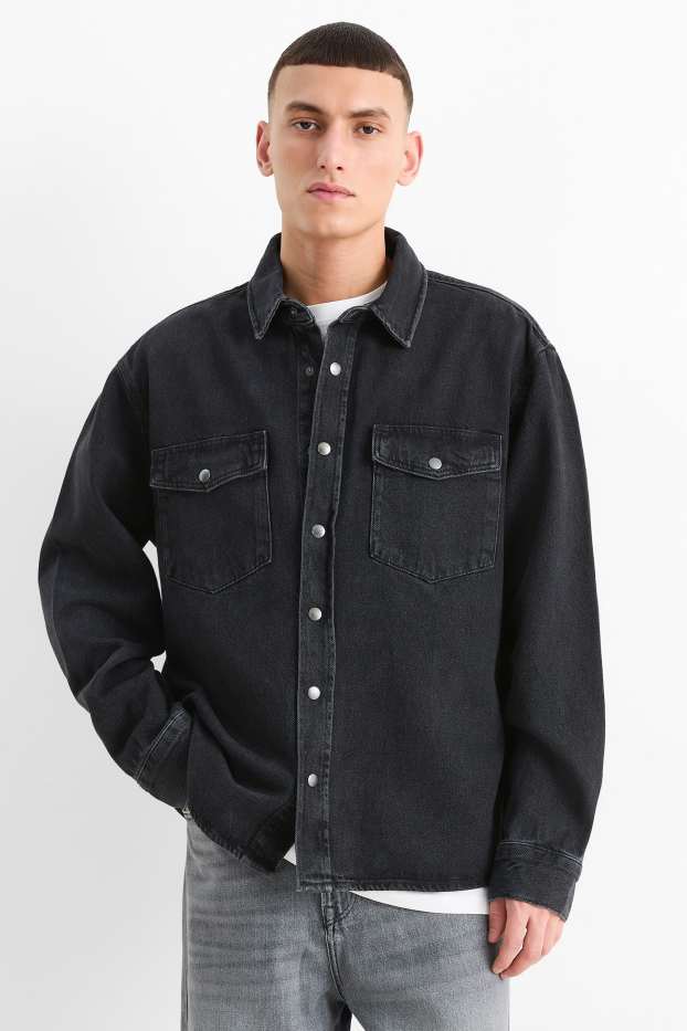 Herren - Jeanshemd - Relaxed Fit - dunkeljeansgrau