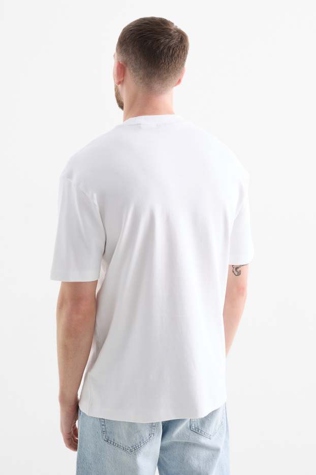 Heren - T-shirt - relaxed fit  - wit