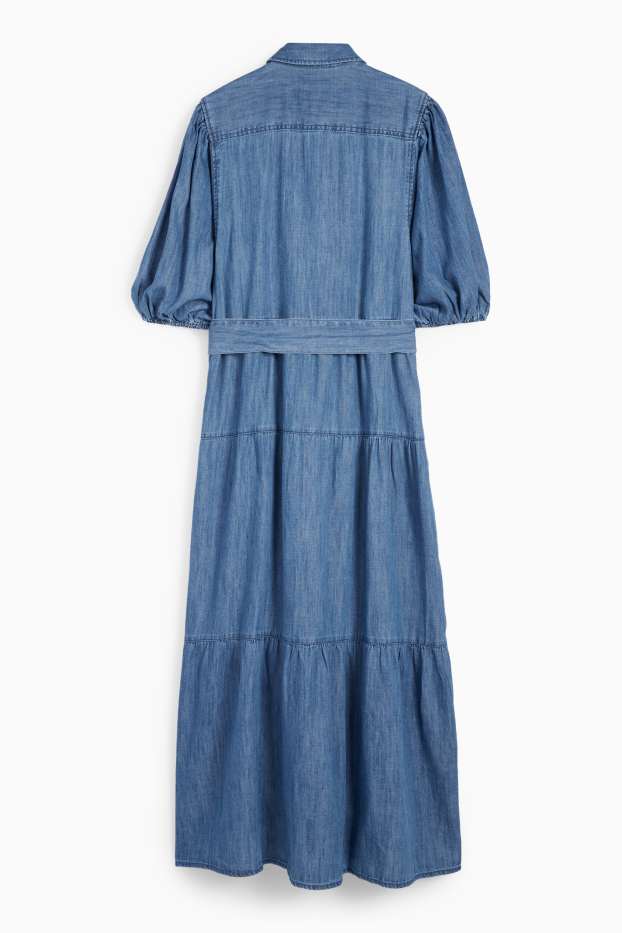 Donna - Vestito a camicia in jeans - jeans blu