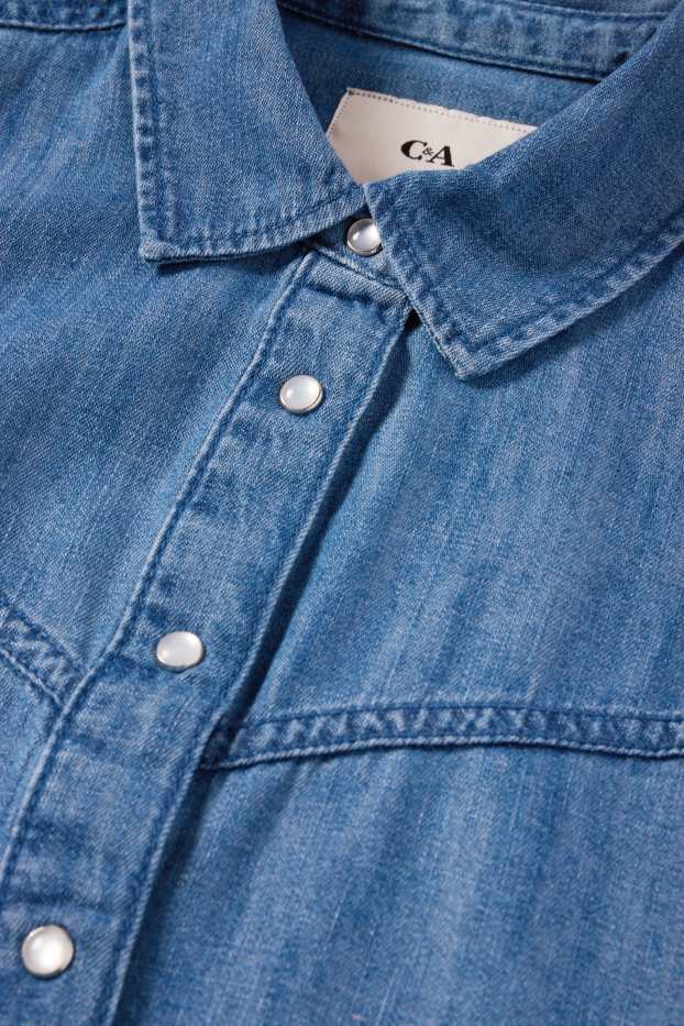 Donna - Vestito a camicia in jeans - jeans blu