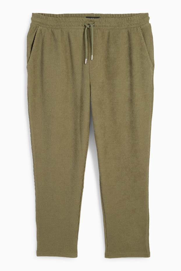 Bărbați - Pantaloni de trening - reiați - verde închis