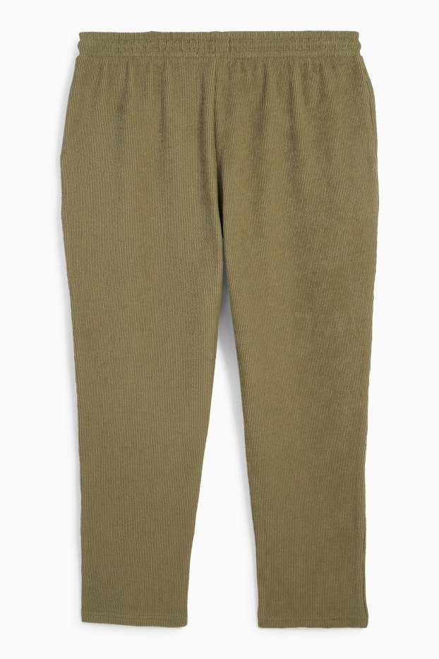 Bărbați - Pantaloni de trening - reiați - verde închis