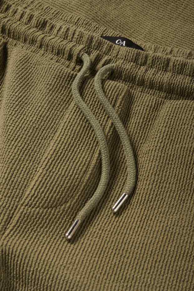 Bărbați - Pantaloni de trening - reiați - verde închis