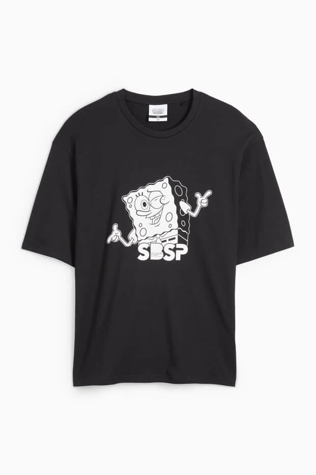Heren - T-shirt - SpongeBob SquarePants - zwart