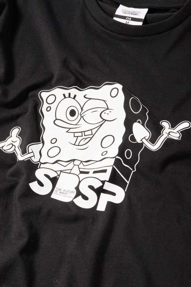 Heren - T-shirt - SpongeBob SquarePants - zwart