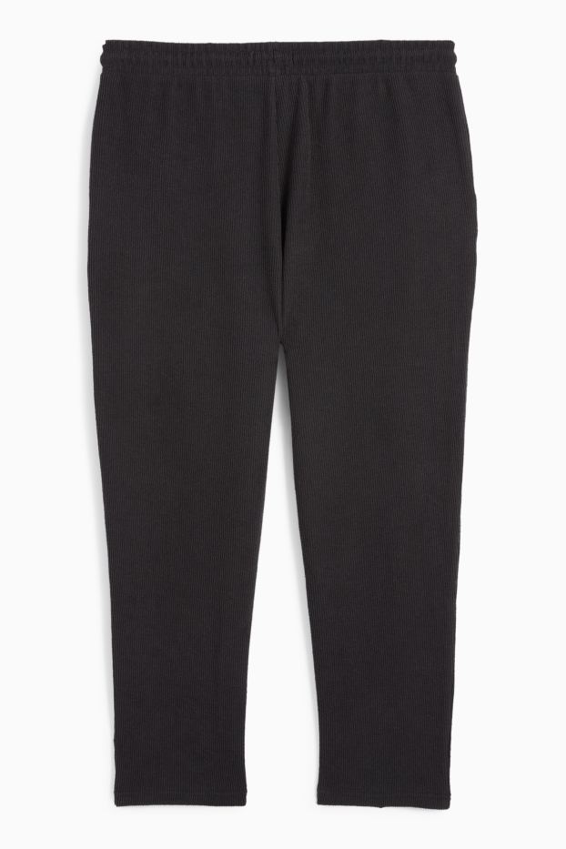 Bărbați - Pantaloni de trening - reiați - negru