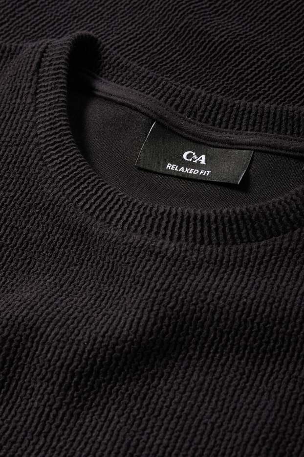 Home - Samarreta de màniga curta - regular fit - acanalada - negre