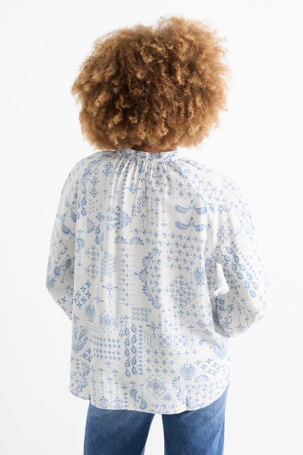 Dona - Brusa - estampada - blanc / blau clar