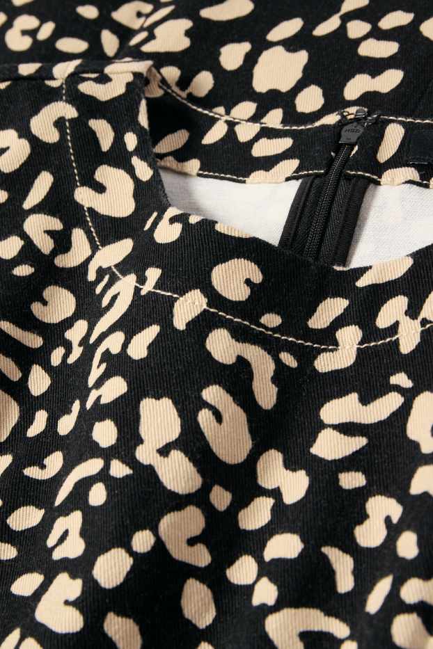 Damen - Bluse - Leo-Print - schwarz / beige