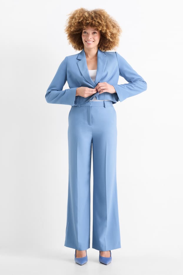 Donna - Pantaloni business - vita alta - tapered fit - blu