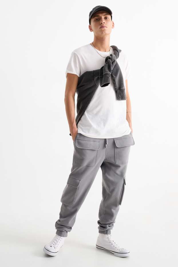 Herren - Cargo-Jogginghose - dunkelgrau