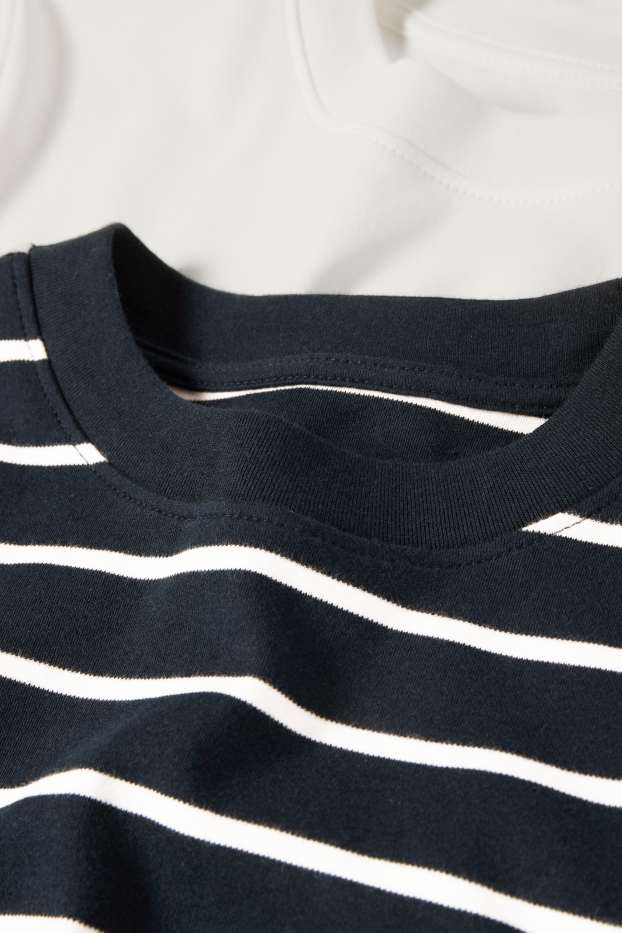 Femmes - Lot de 2 - T-shirts basiques - bleu  / crème