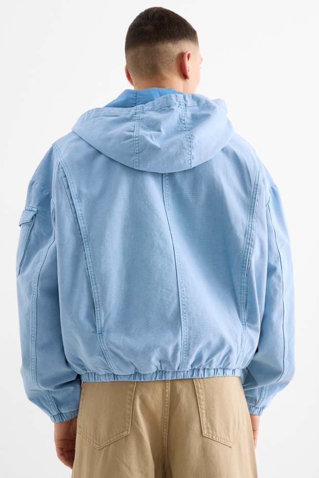 Herren - Jacke mit Kapuze - blau