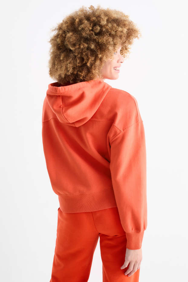Damen - Basic-Sweatjacke mit Kapuze - orange