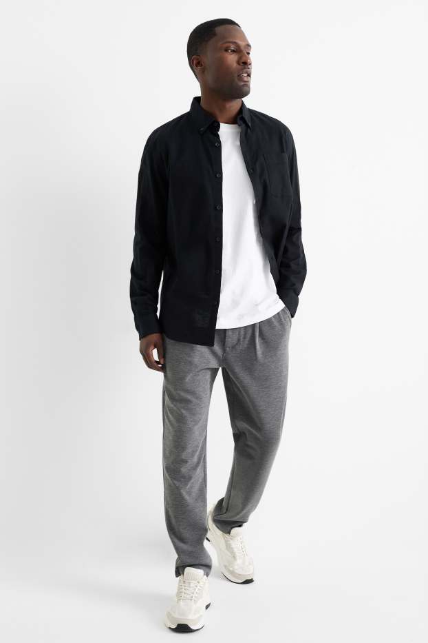 Hommes - Chino - tapered fit - gris foncé