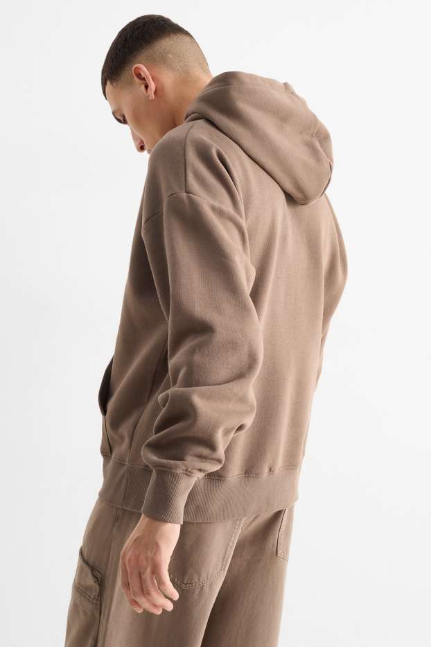 Uomo - Felpa con cappuccio oversize - marrone