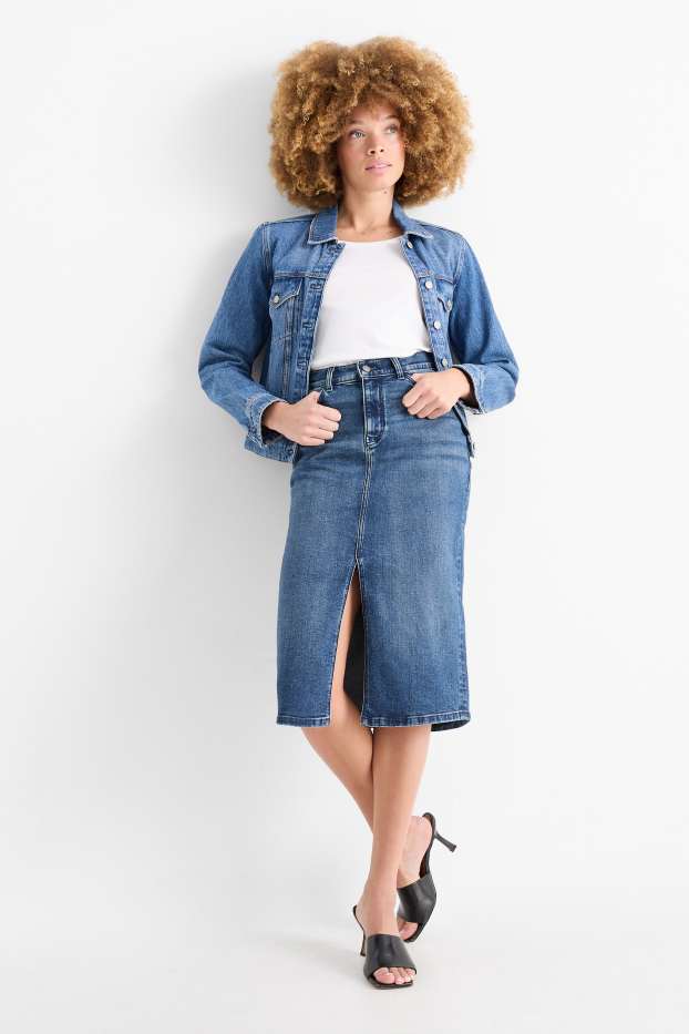 Femei - Fustă de blugi - LYCRA® - denim-albastru