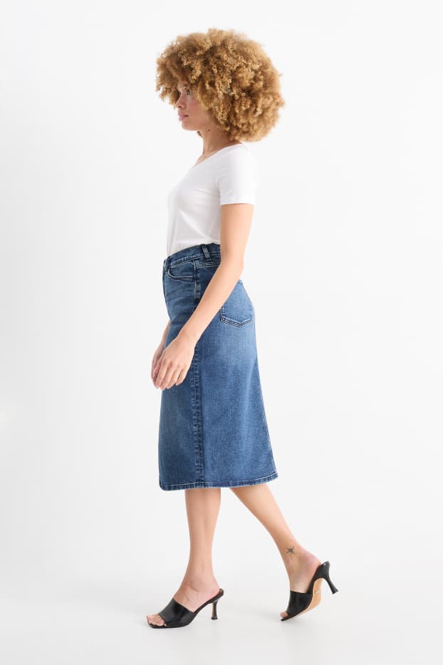 Femei - Fustă de blugi - LYCRA® - denim-albastru