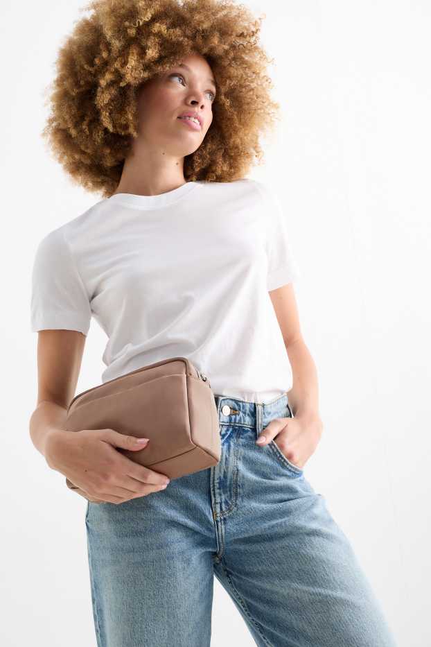 Women - Crossbody bag with detachable bag strap - taupe