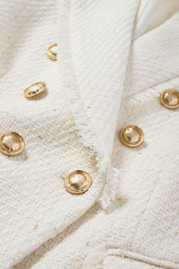 Femmes - Blazer de bureau - cintré - blanc crème