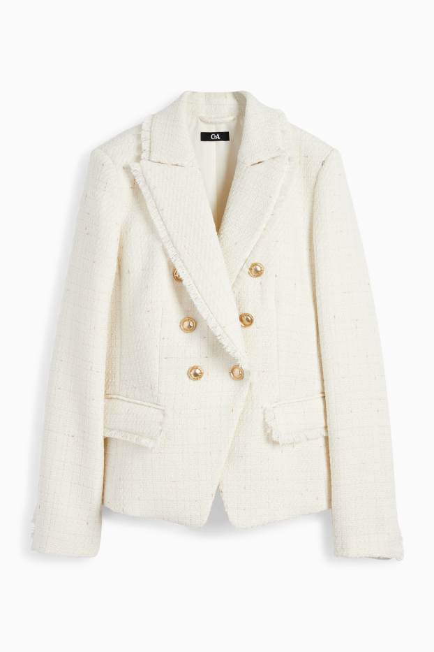 Femmes - Blazer de bureau - cintré - blanc crème
