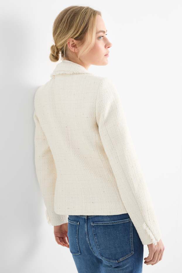 Femmes - Blazer de bureau - cintré - blanc crème