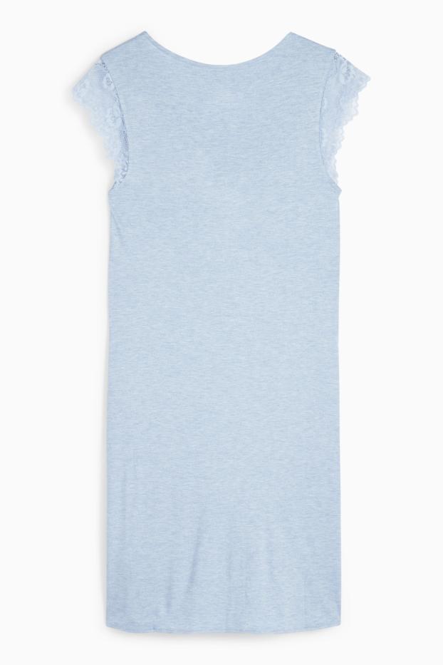 Femmes - Chemise de nuit en viscose - bleu clair
