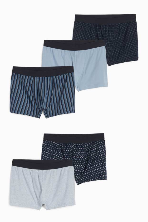 Bărbați - Multipack 5 buc. - chiloți boxer - albastru închis