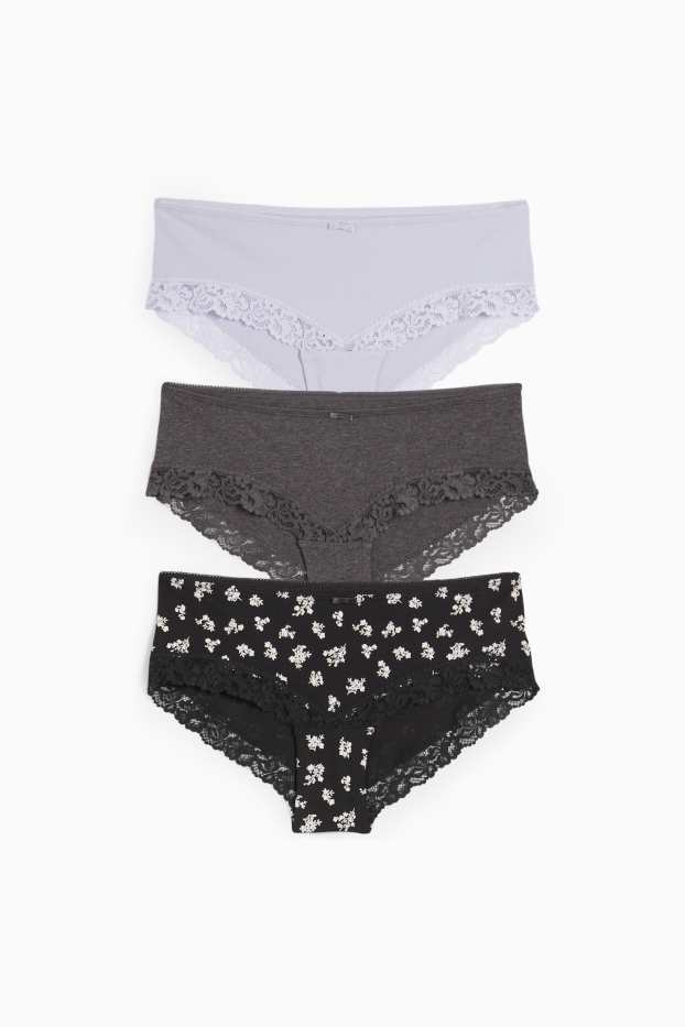 Women - Multipack of 3 - hipster - black