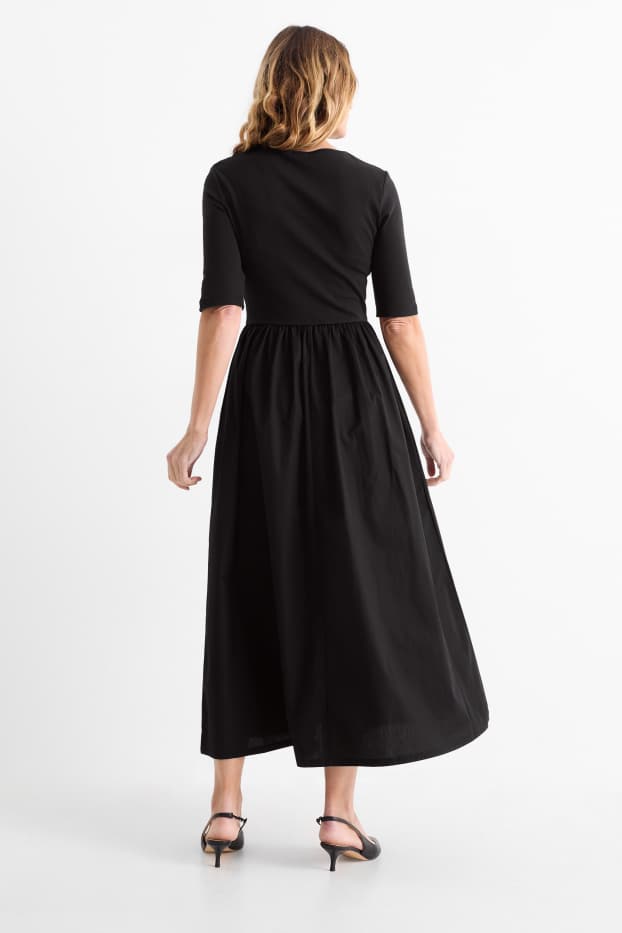 Damen - Fit & Flare Kleid - schwarz