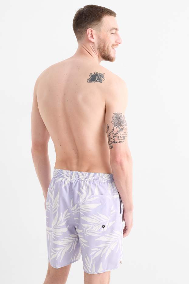 Hommes - Short de bain - à motif - violet clair