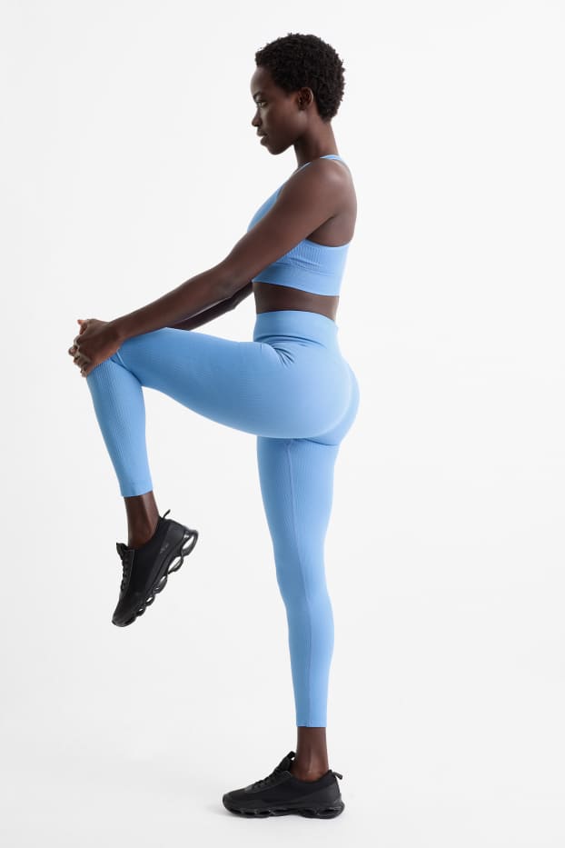 Femmes - Legging de sport - sans coutures - bleu clair