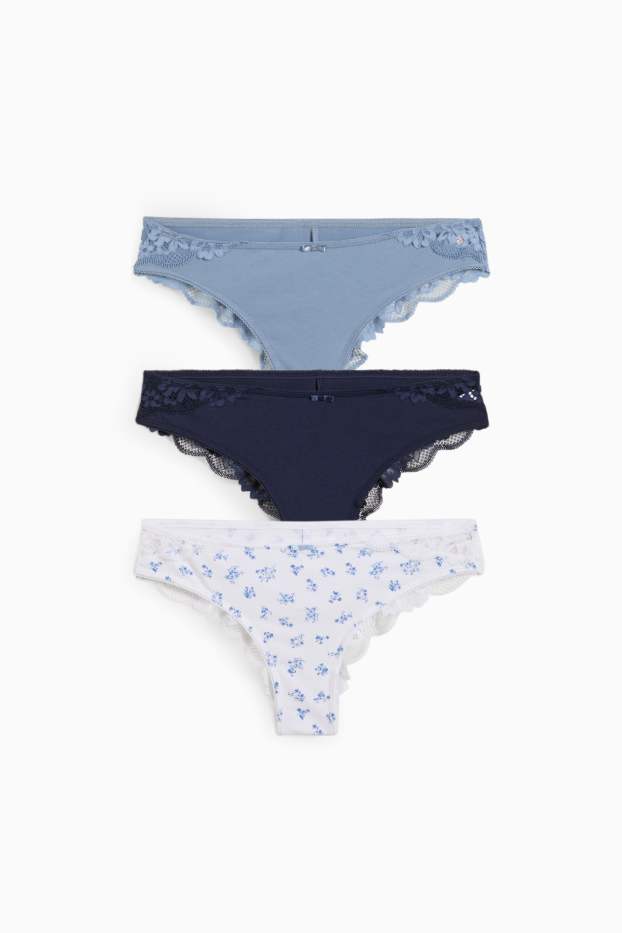 Women - Multipack of 3 - knickers - light blue