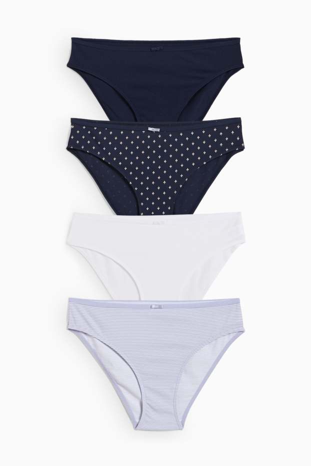 Women - Multipack of 4 - knickers - dark blue