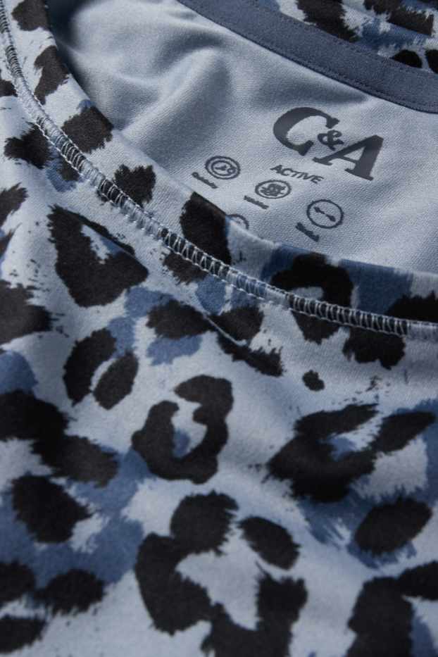 Dámské - Funkční tričko - s leopardím vzorem - modrá / světle modrá