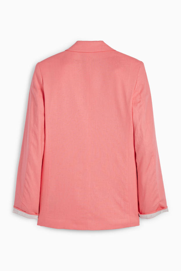 Donna - Blazer lungo - relaxed fit - misto lino - rosa
