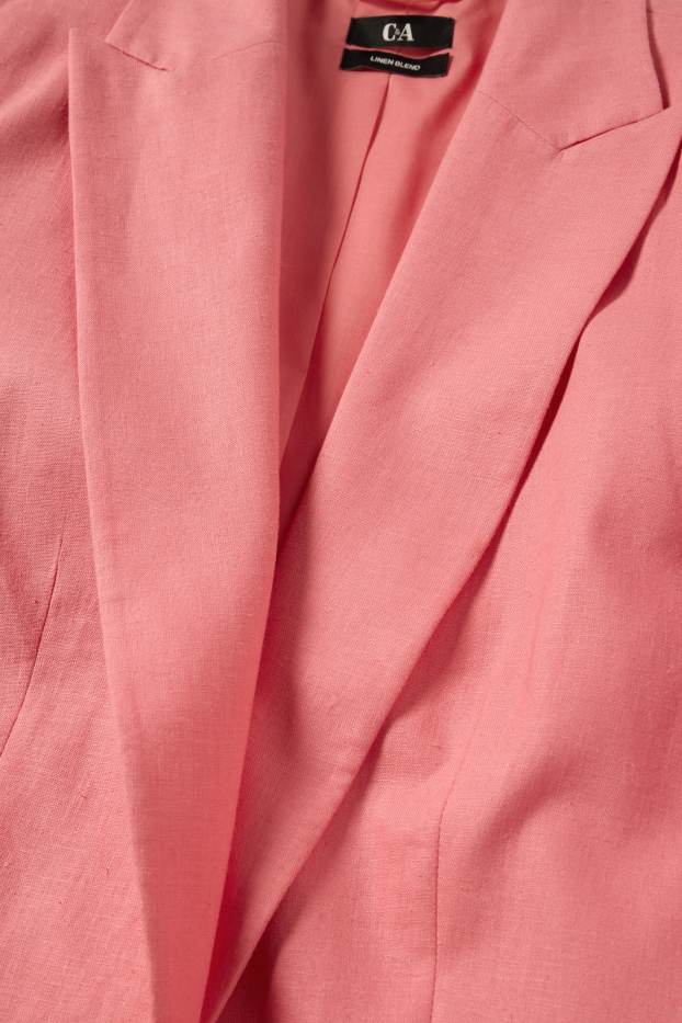 Donna - Blazer lungo - relaxed fit - misto lino - rosa