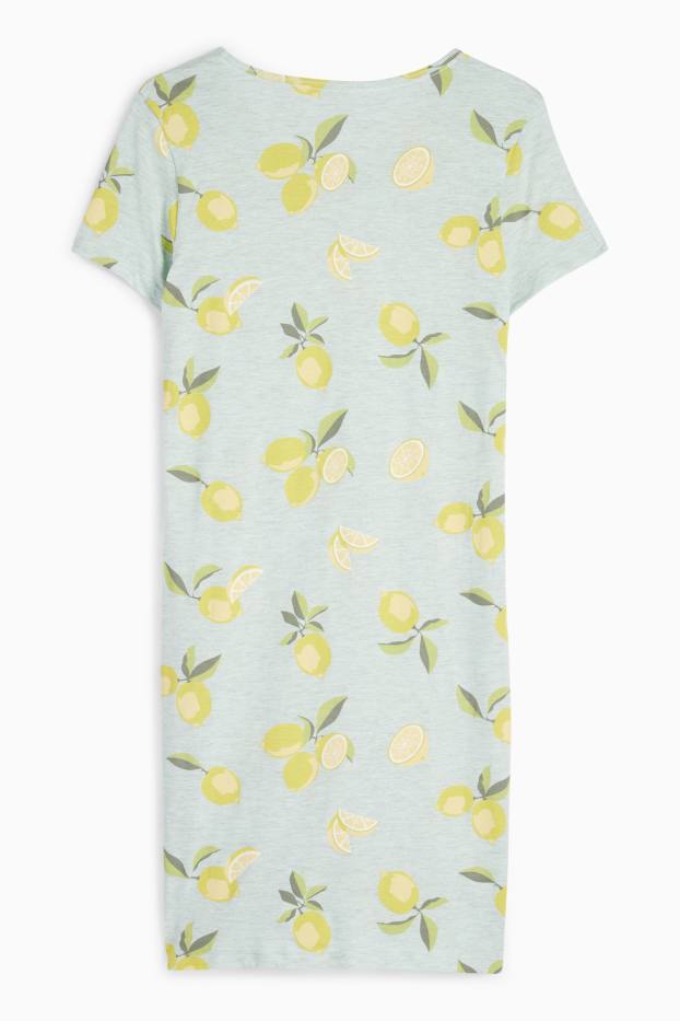 Femmes - Chemise de nuit - à motif - vert menthe