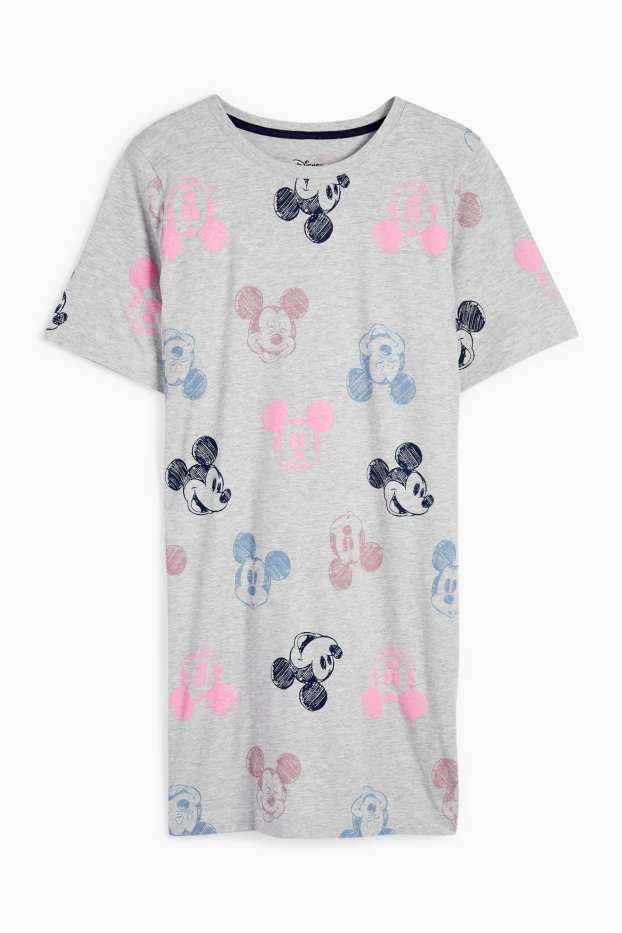 Femmes - Chemise de nuit - Mickey Mouse - gris clair chiné