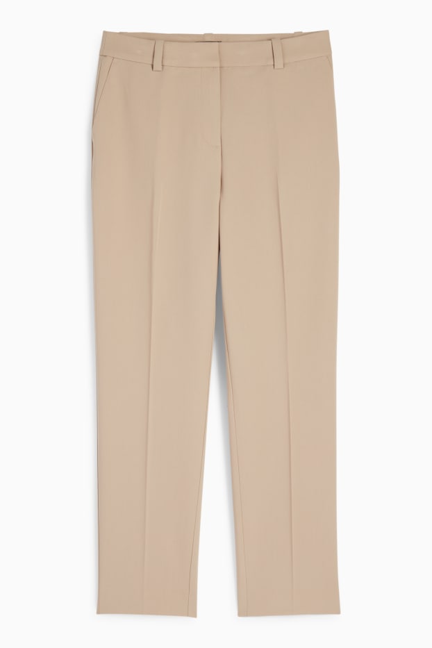Dona - Pantalons formals - high waist - tapered fit - beix