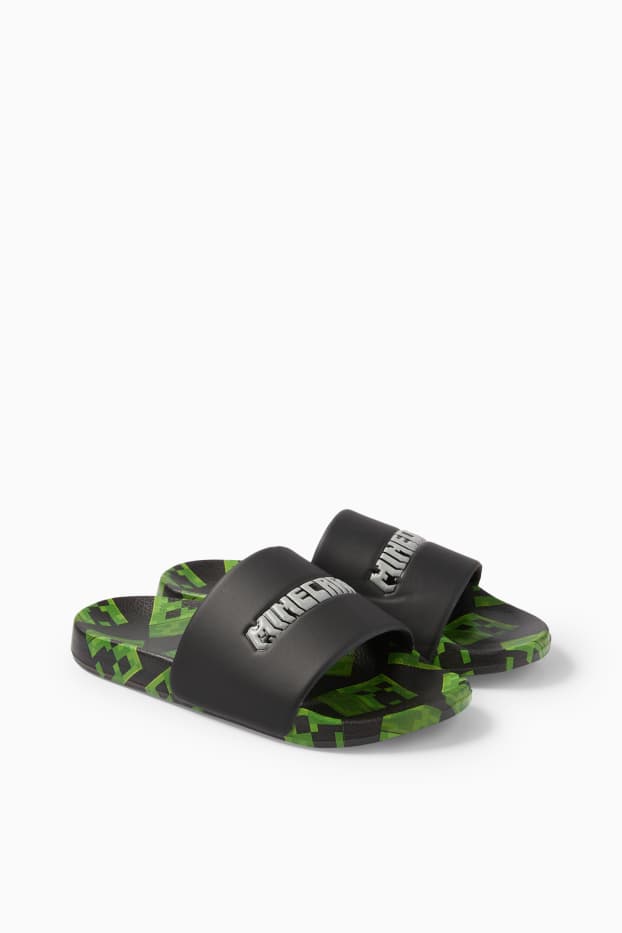 Niños: niños - Minecraft - chanclas - negro