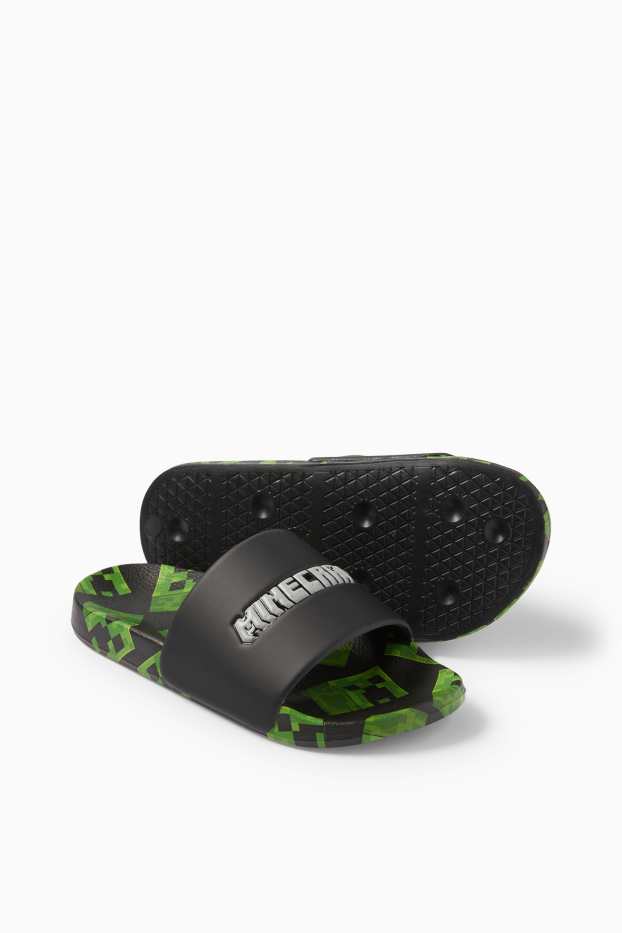 Niños: niños - Minecraft - chanclas - negro