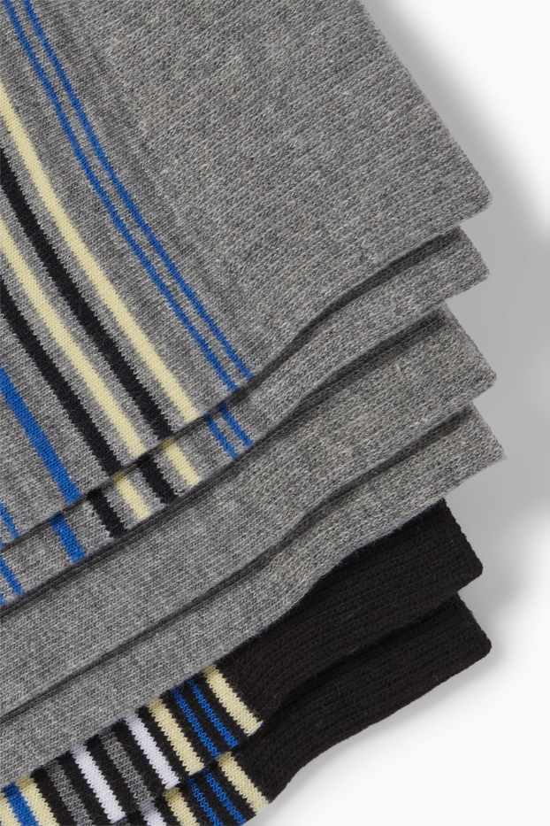 Hommes - Lot de 3 paires - chaussettes - à rayures - gris