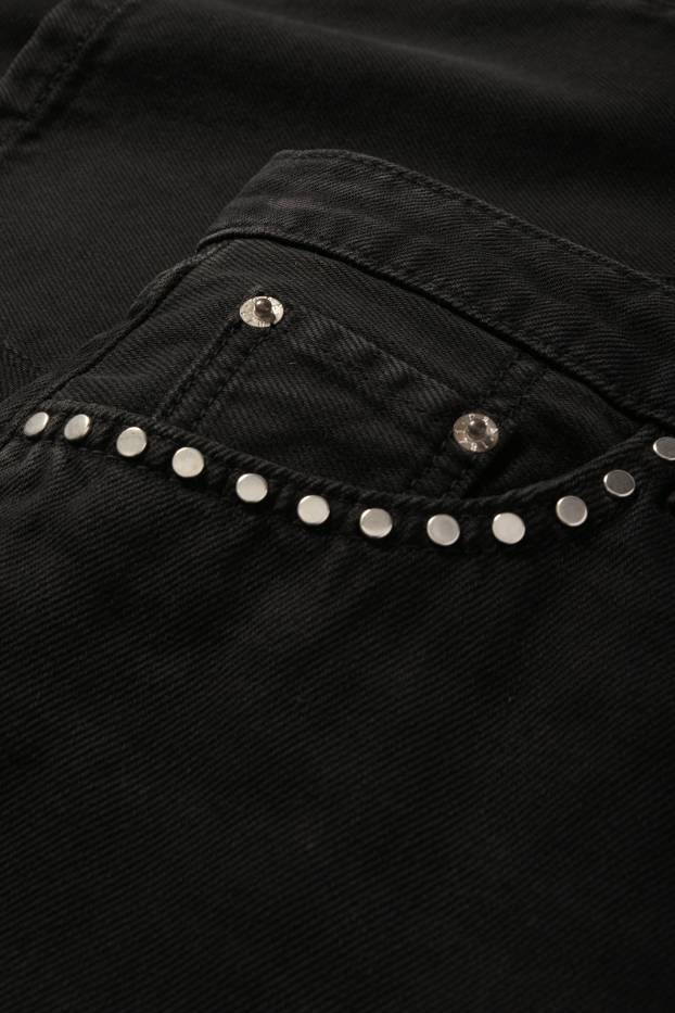 Damen - Barrel Jeans - Mid Waist - schwarz