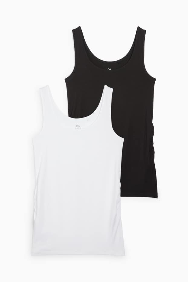 Damen - Multipack 2er - Umstands-Top - schwarz / weiss